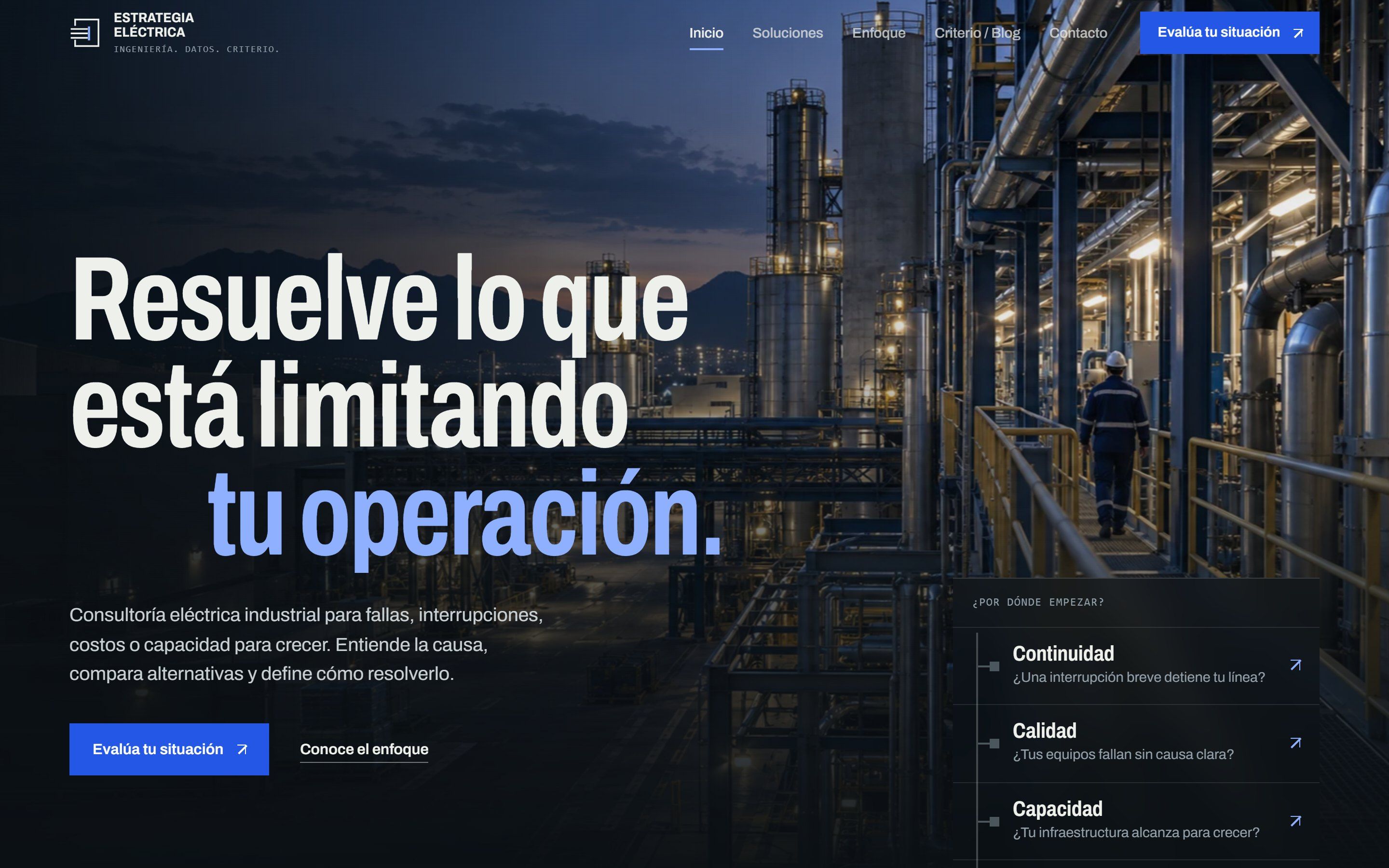 Sitio de Estrategia Eléctrica, proyecto propio de WIA