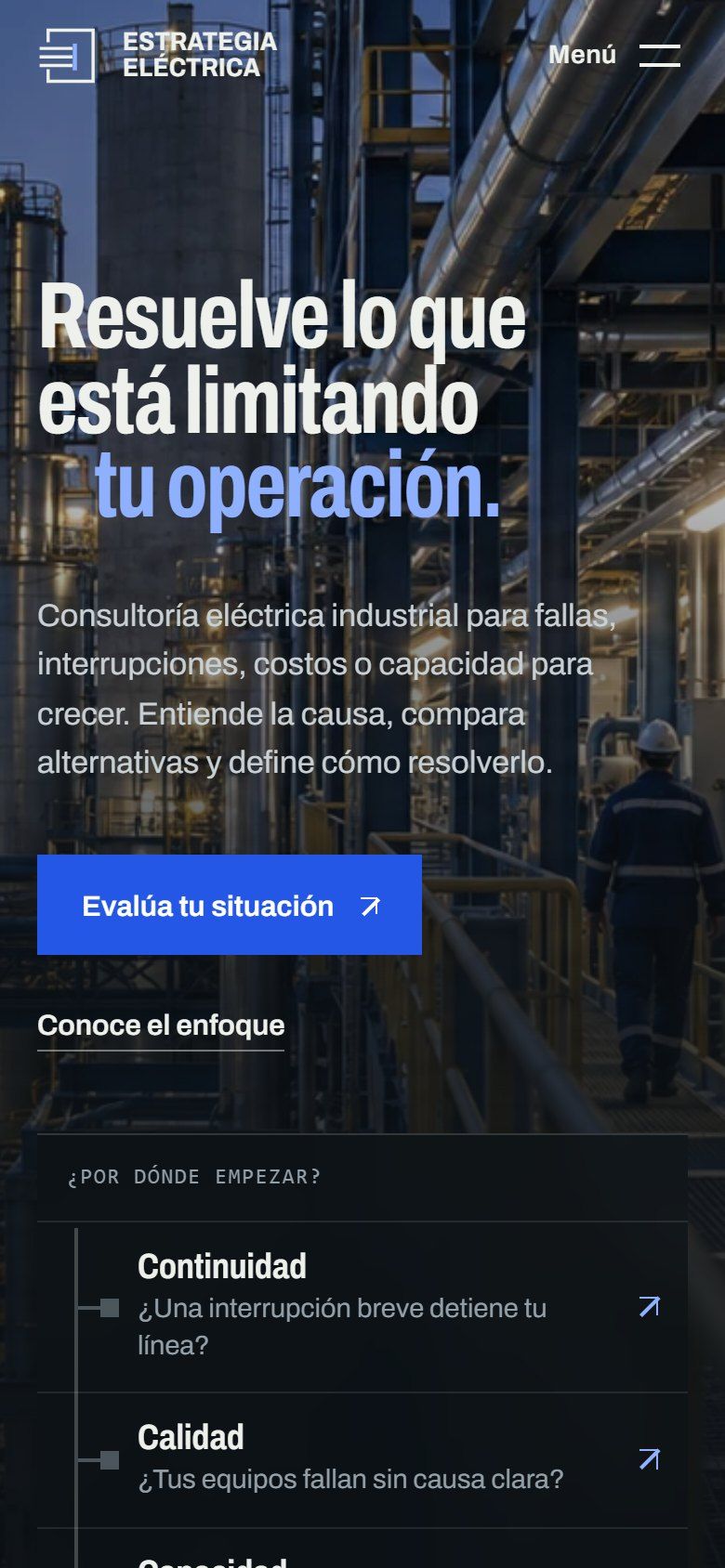 El mismo sitio en un teléfono